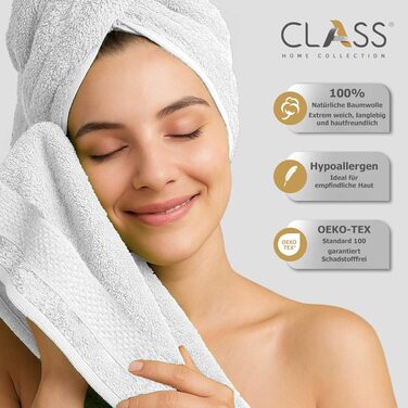 Набір м'яких махрових рушників Class Home Collection Ftee з 100% бавовни, білі, 30x50 см, 10 шт
