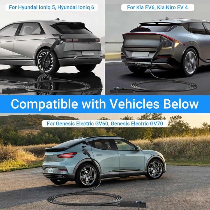 Кабель для зарядки електромобіля Tera EV Typ 2 22kW 32A 7.5м 3-фазний Mennekes IP55. Швидка зарядка для електроавто/PHEV. USB-порт, інструкція.