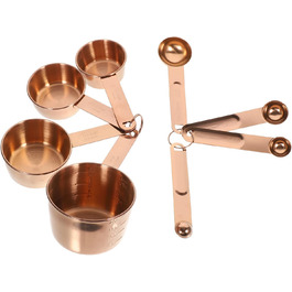 Набір мірних ложок і стаканчиків з нержавіючої сталі Rose Gold для кави, чаю та сухих інгредієнтів