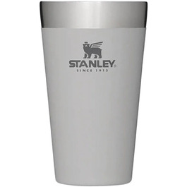 Термокружка Stanley Adventure Stacking Bierkrug 473 мл з нержавіючої сталі - 4 години холоду, без BPA, з подвійними стінками, вакуумна ізоляція, миється в посудомийній машині (Ash)