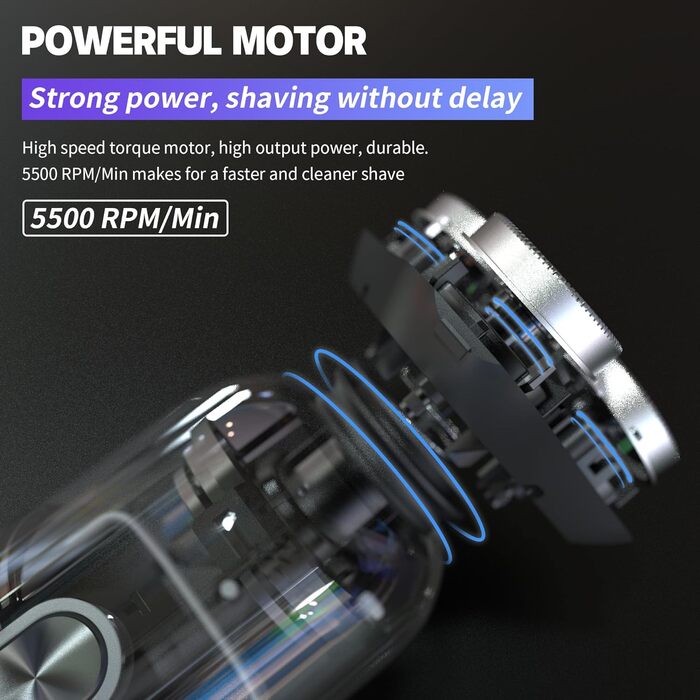 Електричний гоління для чоловіків Sejoy з 4D головкою, бездротовий, для мокрого та сухого гоління, потужний мотор