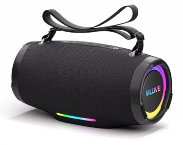 Портативна Bluetooth колонка MLOVE E90 80W з RGB підсвіткою, водонепроникна IP65, TWS, стереозвук для вечірок на природі