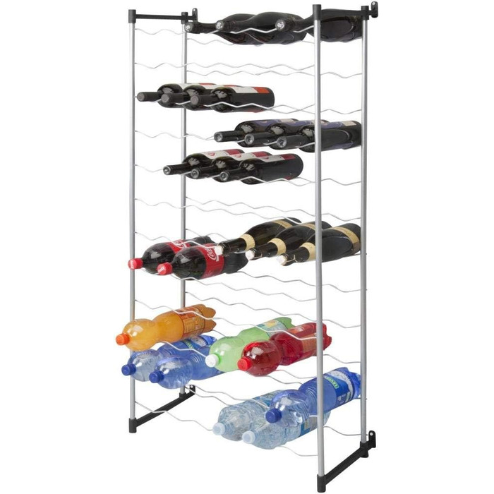 Metaltex Bottle Rack, Metal, Grey, For 72 Bottles