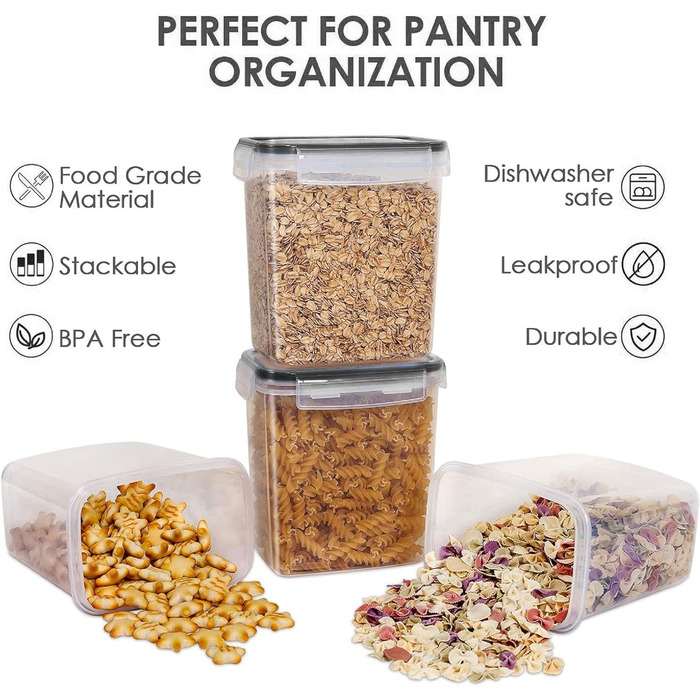 Набір контейнерів для зберігання Vtopmart з кришкою, 24 шт. - BPA-free, для борошна, цукру, круп. З ручкою та етикетками