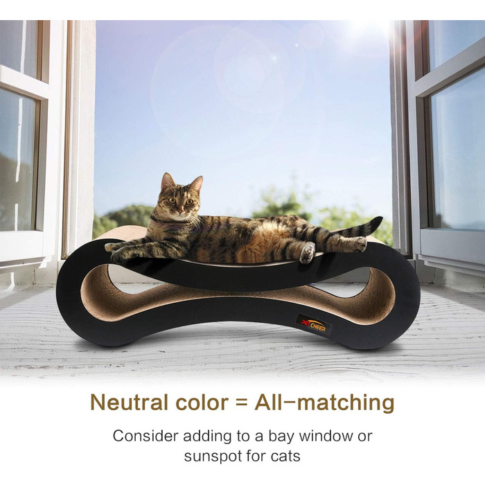 Кігтеточка Likea Ultimate з ліжком та лаунжем, чорна