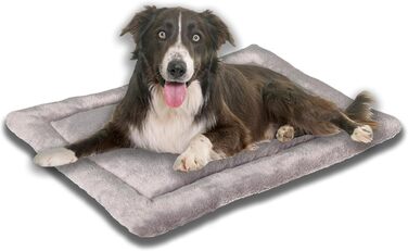 Килимок для собак MyBestBuddy XL 90x70 см сірий, комфортний, антиалергенний, нековзний, 40°C, з м'яким покриттям - лежанка для великих собак