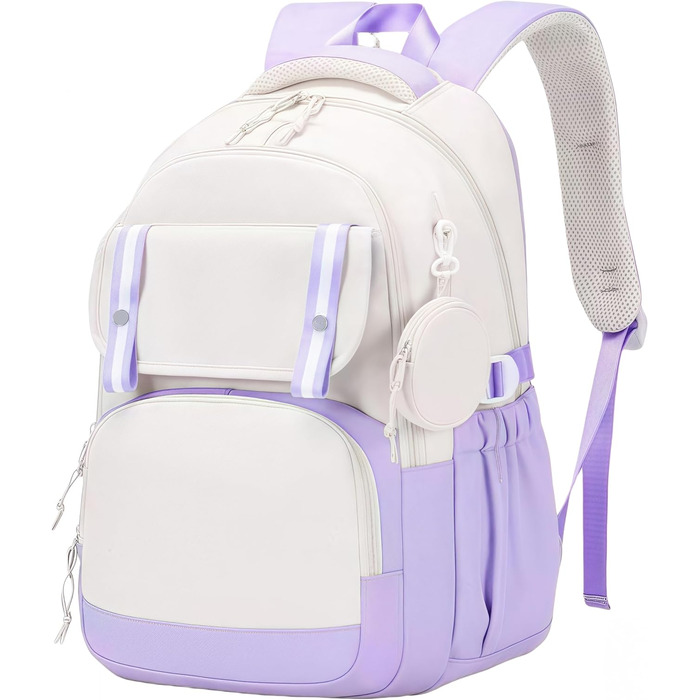 Шкільний рюкзак Aryan для жінок, підліток, дівчата, хлопці. Легкий, з відділенням для ноутбука, для подорожей, навчання, роботи (фіолетовий)