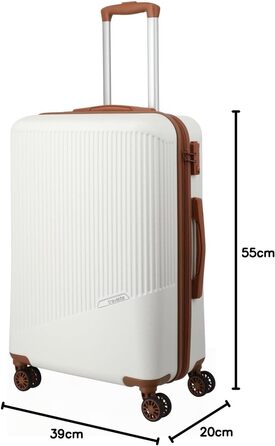 Тролей Travelite Bali 55x39x20 см, 2,5 кг, білий/cognac, з захисною оболонкою та кодовим замком. Підходить для ручної поклажі Lufthansa, Ryanair, easyJet