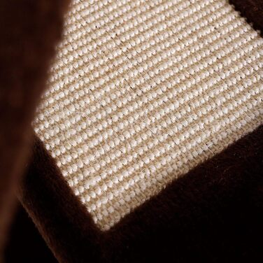 Кігтеточка для котів Lionto з 3 платформами та зручною лежаком, висота 100 см, з сизалевого мотузка та м'якого плюшу, підходить для котів будь-якого розміру, ідеальний догляд за кігтями (Коричневий/Бежевий)