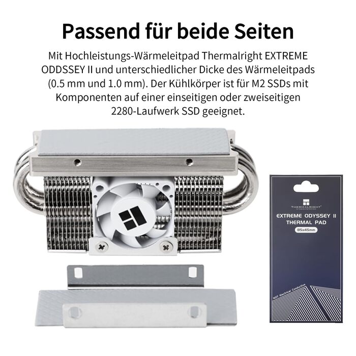 SSD накопичувач TR HR10 2280 PRO з радіатором охолодження, двосторонній, 4 теплові трубки, PWM вентилятор, термопаста для ПК та комп'ютера