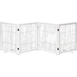 Захисне ґратка для собак PawHut - 4 панелі, 305x82 см, білий, для сходи, дверей, проходу