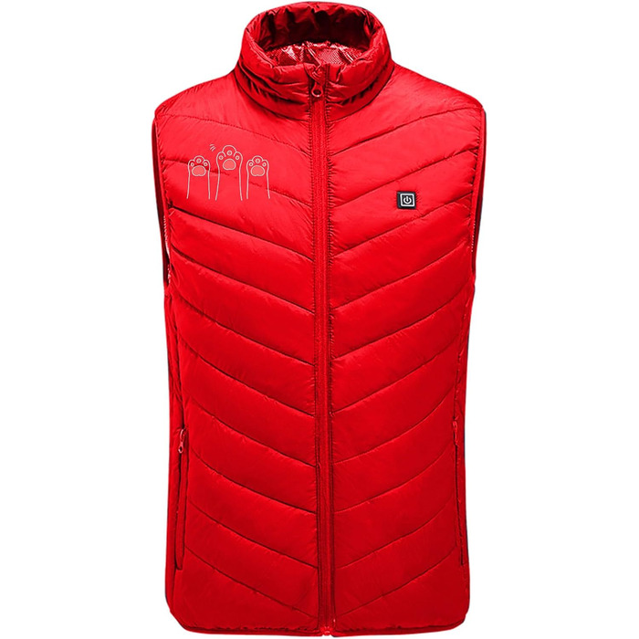Обогреваемая жилетка для мужчин и женщин, 9 зон обогрева, для активного отдыха (XL, красный)