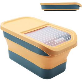 Контейнер для корму для собак, 15 кг, BPA-free, з кришкою-кляпкою, на колесах, великий, складний, для сухого корму
