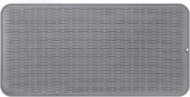 Силиконова килимок для сушіння посуду - килимок для посуду, BPA-free, стійкий до високих температур, неслизький, сірий, 92 x 52 см