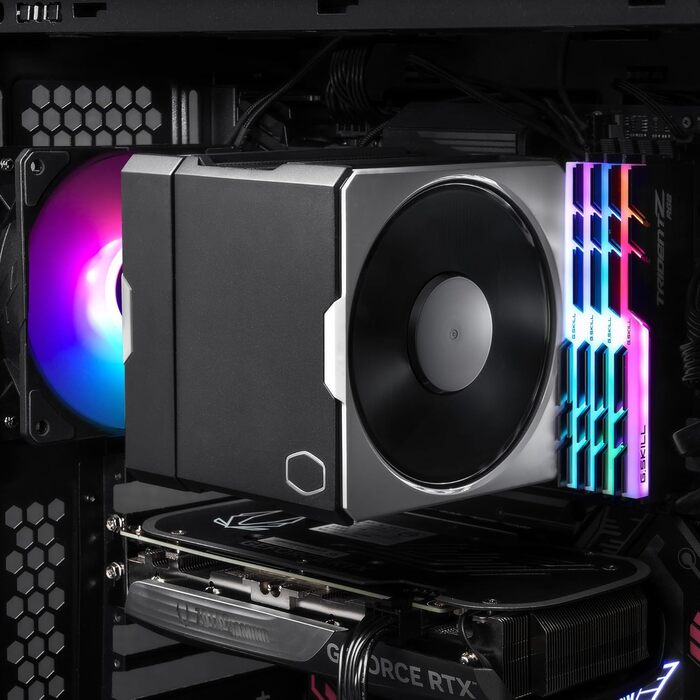 Cooler Master Hyper Hyoer 612 Apex: Повітряний кулер для CPU з чорним алюмінієвим покриттям, 4 теплові трубки, вентилятор MF120 Halo2 ARGB, підтримка LGA1700 & AM5, ARGB-виявлення, V2