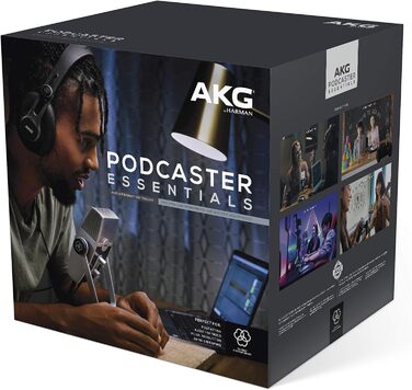 Мікрофон конденсаторний AKG Ara USB-C, для подкастів, відео, геймінгу та стрімінгу, синьо-срібний