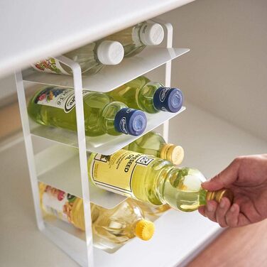 Yamazaki 4304 Tower Bottle Rack, White, Steel, Minimalist, 20 x 20.5 x 40 cm
