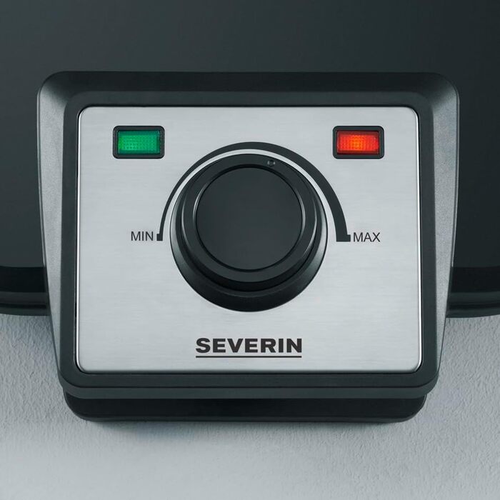 Severin WA 2106 Heart-Shaped Waffle Maker - Anti-Stick Coating, Slim Design, 1200W - Black