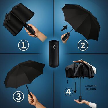 Стійкий до вітру парасолька Rainroyal Drytogo: 3 розміри (95, 100, 105 см) | Автоматичний парасолька-тростина для жінок та чоловіків | Колір: зелений