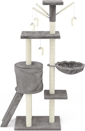 Дряпак для котів Beltom® Kratzbaum 140 см, ігровий комплекс, сірий