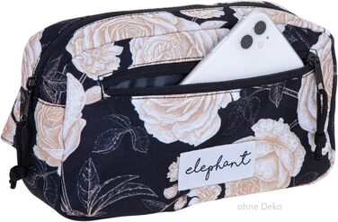 Сумка на пояс (фенні-пак) для жінок та чоловіків, велика, чорна з квітковим принтом, 13021