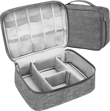 Органайзер для кабелів та аксесуарів Retoo: кейс для подорожей, USB-кабелі, Power Bank, карти, телефон, зарядні пристрої, сірий