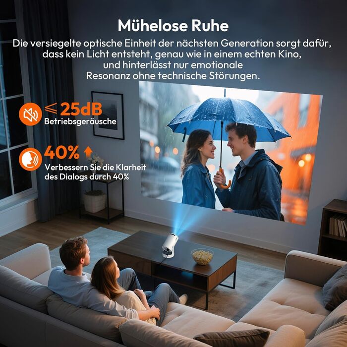 Портативний проєктор Xgody Gimbal 3: 12000 Люмен, Android 11.0, WiFi 6, Bluetooth, 720P HD (підтримка 4K)