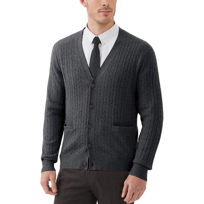 Чоловічий кардиган Kallspin з в'язаного з мікрофібри, в'язаний візерунком 