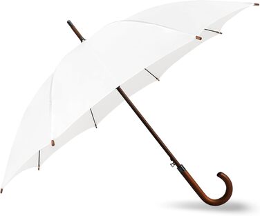 SoulRain Парасолька з класичною дерев'яною ручкою, автоматичне відкриття, вітростійка, прозора, незламна, 121.9 см