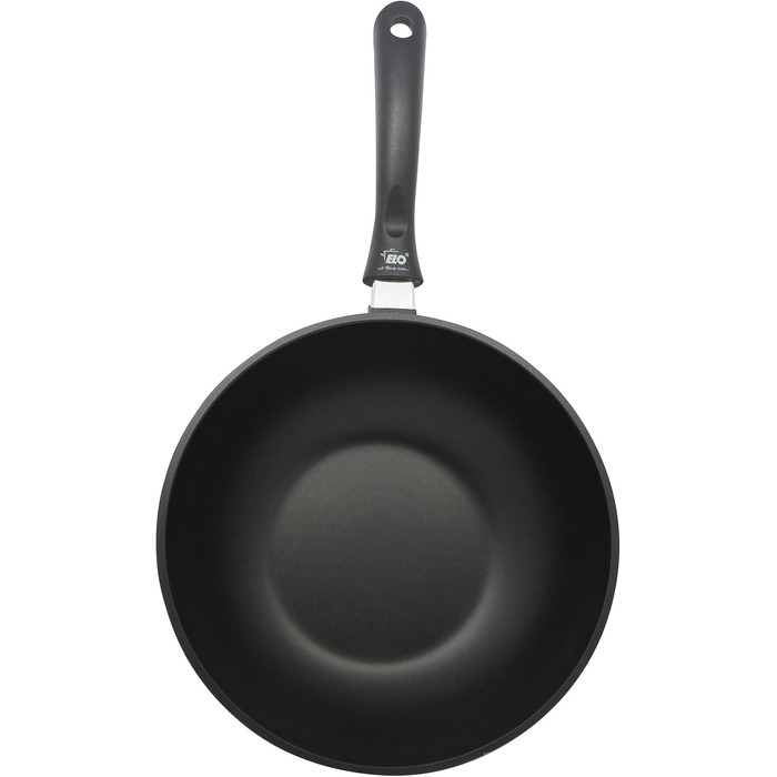 ELO Crepe Pan, 28 cm, ALUCAST: Pan made of energy-saving die-cast aluminum with non-stick coating, suitable for ceramic, gas, electric, and induction cooktops - dishwasher safe, color: black (28 cm NEW, wok pan)