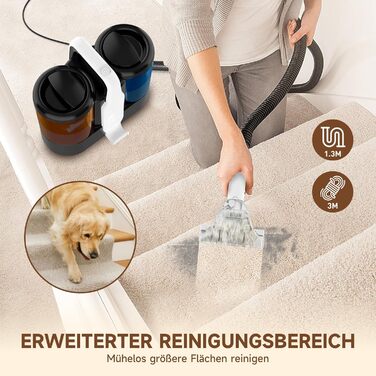 Апарат для чищення м'яких меблів та килимів | Миючий пилосос 18kPa | Для дому, авто та тварин