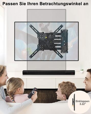 Кронштейн для телевізора FORGING MOUNT поворотний 26-65 дюймів, VESA 400x400, до 35 кг, подовжений 1035 мм