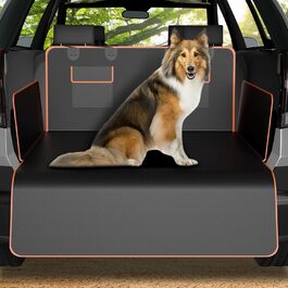 Захист для багажника автомобіля для собак з боковими та захистом краю, універсальна сумка 185x102 см, 600D, водонепроникний, стійкий до подряпин, килимок для багажника для собак, покривало для автомобіля, SUV, Van, Оранжевий