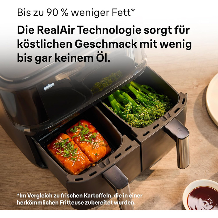 Фритюрниця електрична Braun TwinCook 3 TD3030IBK 8л (2 камери) з синхронізацією, 8 програм, чорна