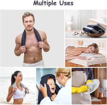 Мікрофібровий рушник URAQT, набір 12 шт. - Швидковисихаючий рушник з мікрофібри для сауни, фітнесу, спорту, подорожей, пляжу - 30x30 см