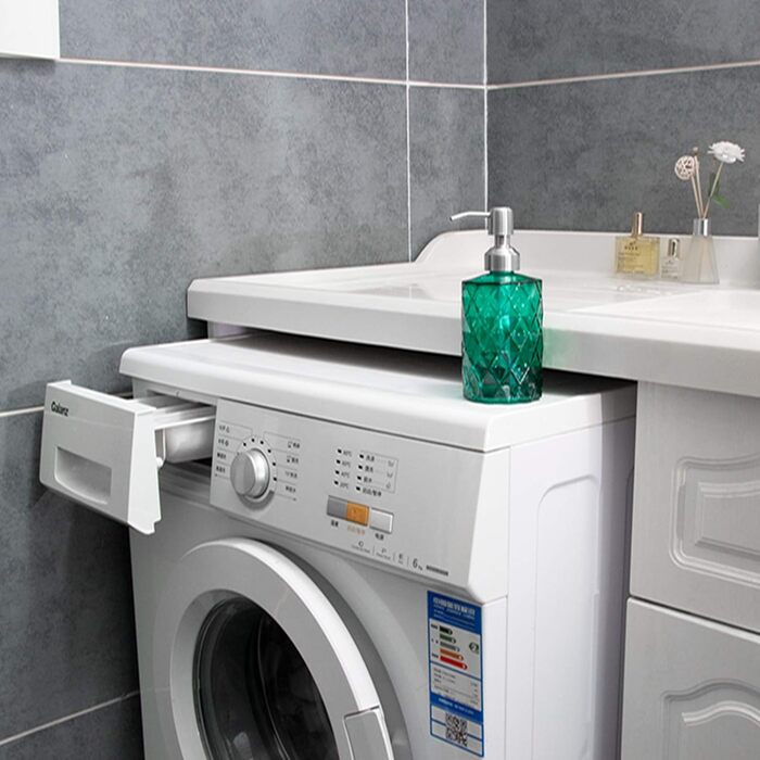 Дозатор для мила Ekirlin зі скла, 340 мл, для кухні та ванної кімнати, з нержавіючою сталевою помпою, підходить для мила, олій, шампуню (темно-сірий, зелений)