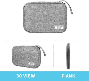 Органайзер для кабелів та аксесуарів для подорожей, бізнесу та роботи - сірий (Single Layer)
