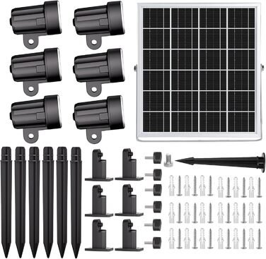 MEIKEE Solar Lights for Outdoors with Remote Control, 10 Colors, 30 Cycle Modes, Garden Lighting, Colorful, Auto ON/OFF Timer, Garden Light, IP66 Waterproof Solar Spotlights for Outdoors, Garden, Path, Trees, Balcony, 6 Pack