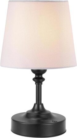 LED настільна лампа бездротова з торшером з льону, сенсорне керування, регулювання яскравості, білий колір, USB-C, для спальні, вітальні, кухні, декор (латунь), 40см, 24см