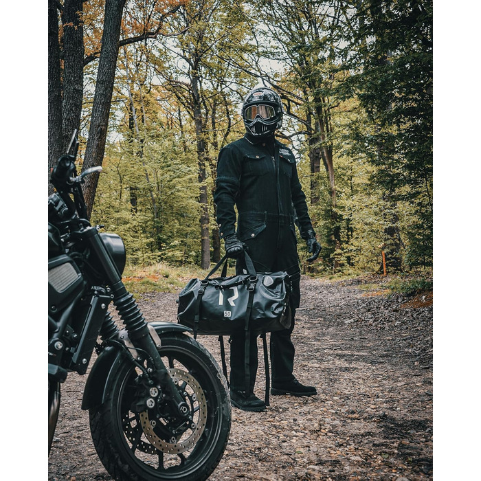 IRON JIA's Motorcycle Bag Luggage Roll Waterproof Motorcycle Rear Bag Saddlebag Travel Bag with roll-sealed shoulder straps suitable for motorcycle cycling camping watersports Black-70L
