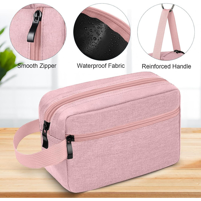 Чоловіча косметичка-органайзер для подорожей, велика жіноча косметичка, дорожня косметичка з подвійною блискавкою (#5 Рожевий)