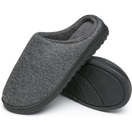 ЧайЧакс Теплі домашні тапочки з піною пам'яті для жінок та чоловіків, бавовна, 46/47 EU, чорний/сірий