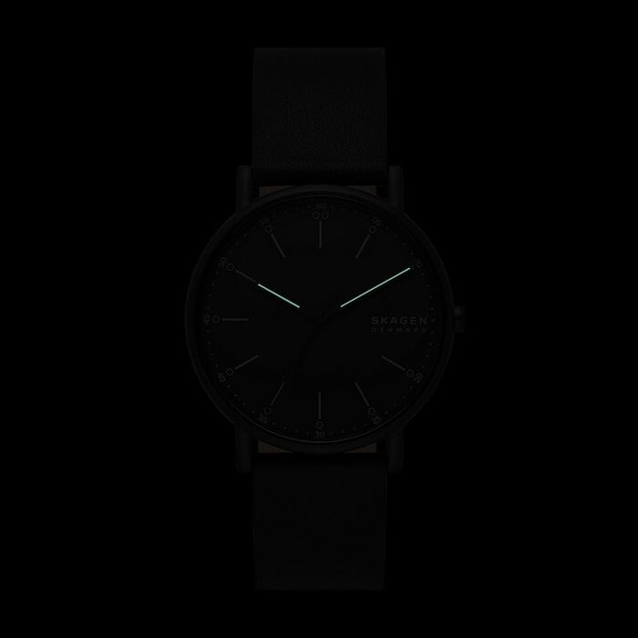 Годинник Skagen Signatur для чоловіків: кварцовий механізм, шкіряний ремінець, колір графіт