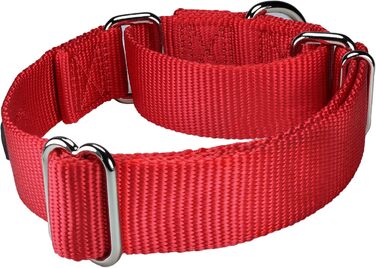 Нашийник для собак Mikivery Marraht з металевим декором, для малих, середніх та великих порід, червоний, регульований розмір (35.5-53 см, L: 43-60 см)