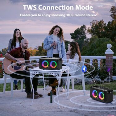 Караоке-машина JYX з 2 бездротовими мікрофонами, портативна Bluetooth-колонка для дорослих та дітей, PA-система, підтримка TF-карт/USB, AUX-вхід, TWS, модель T22T