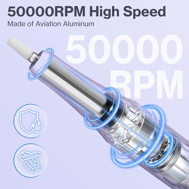 Електричний фрезер для нігтів: манікюрний та педикюрний набір 12 в 1 з LCD-дисплеєм, 50000 об/хв для гелю, акрилу та натуральних нігтів