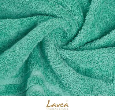 Набір махрових рушників Lavea Elena з 100% бавовни, 10 предметів, бірюзовий: 4 рушники для рук, 2 банні рушники, 2 гостьові рушники, 2 рукавички для вмивання