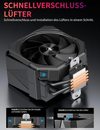 upHere UP1 Elite KC4C - Кулер для процесора з RGB підсвічуванням, 120мм, сумісний з AMD AM4/AM5 та Intel