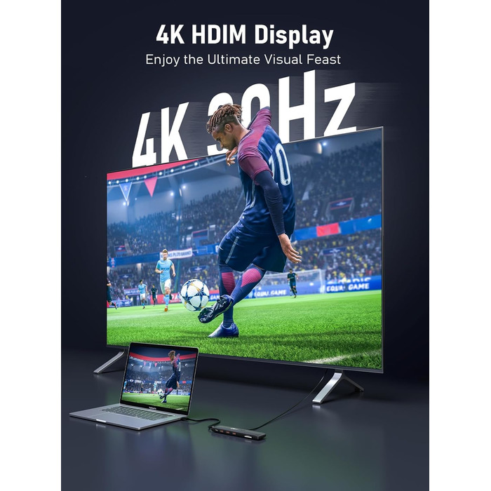 Lemorele Док-станція 12-в-1 з USB-C, 10Gbps, Dual 4K HDMI, VGA, USB 3.1/2.0, 100W PD, SD/TF, Audio для Windows, MacBook, Dell