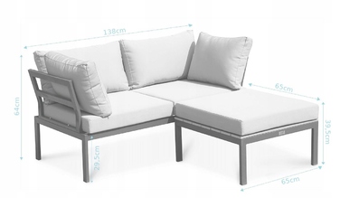Комплект садових меблів Focus Garden, метал, сірий, 2 предмети